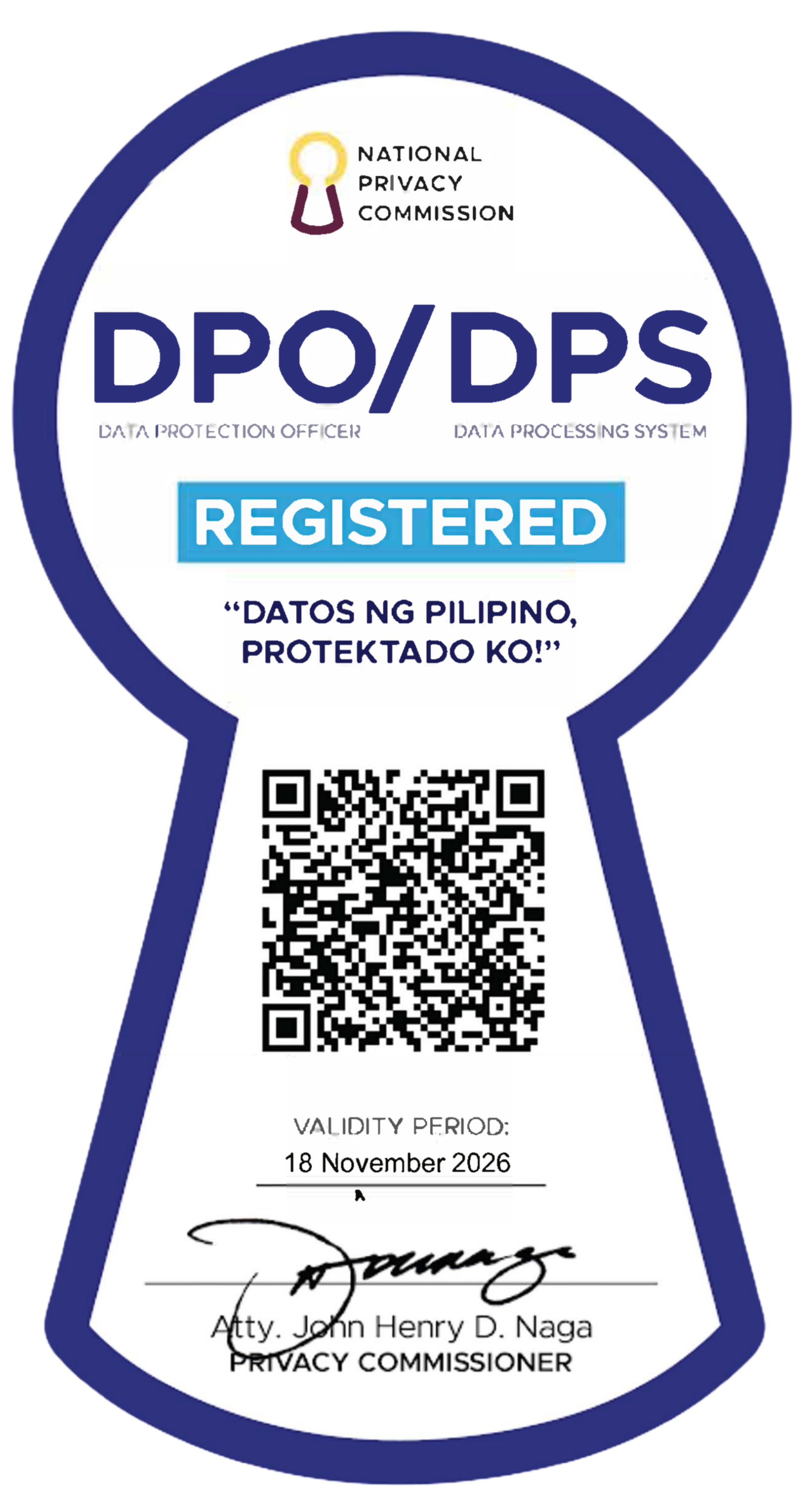 National Privacy Commission - Data Protection Officer/Data Processing System Registered