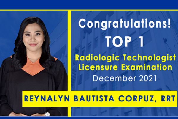 Perpetual Help College of Manila Radtech grad ranks 1st in the December 2021 Radiologic Technologist Licensure Examination